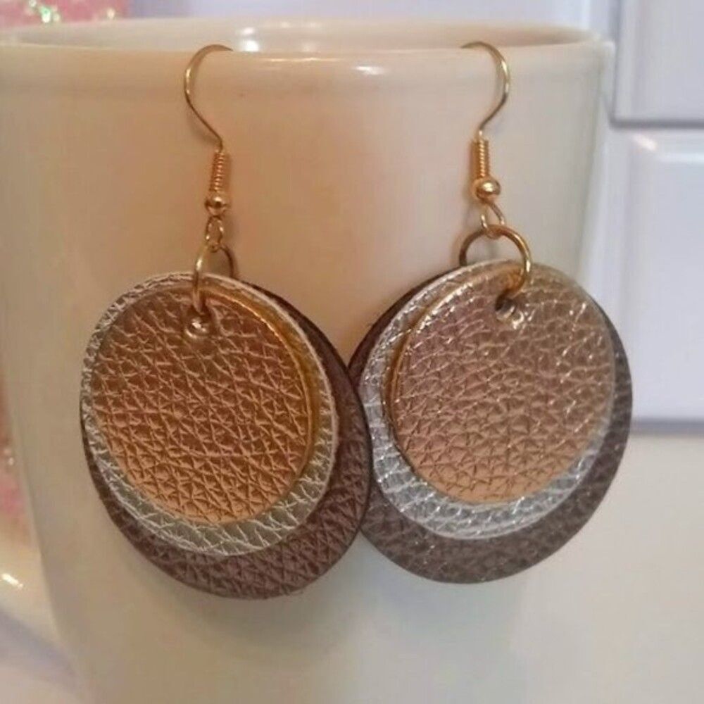 Metallic Trio Circle Earrings